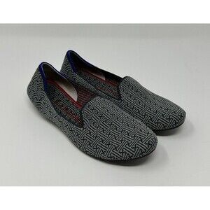 Rothy’s The Loafer Charcoal Grid Textile Slip On Shoes Retired Women's Size 6.5